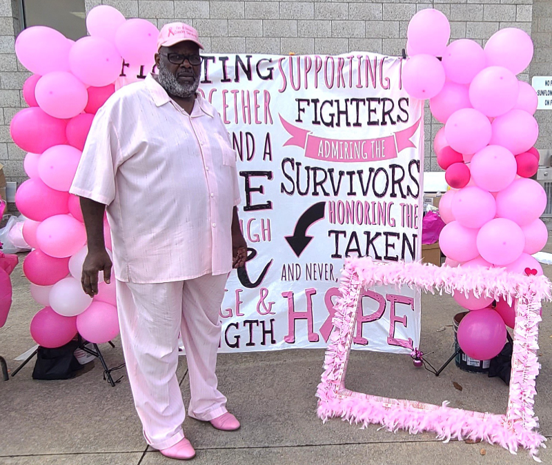 Cancer Survivor in Pink Shirt, Pink Pant and Pink Cap